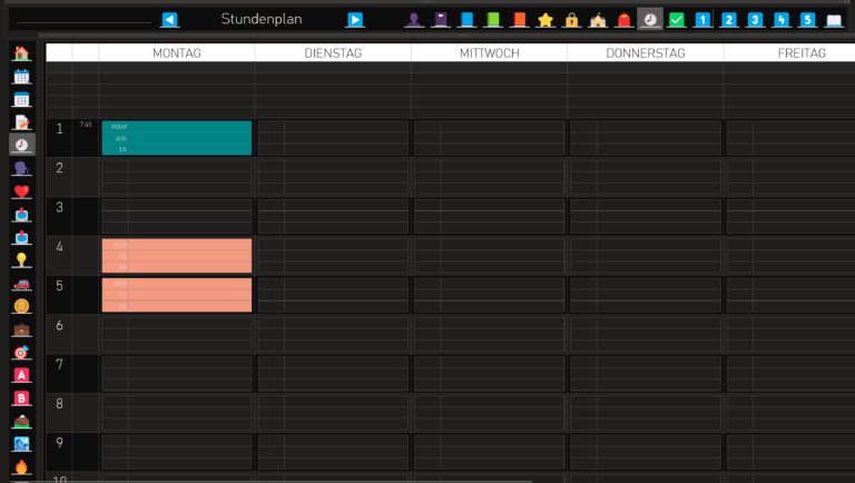 ONMC-Planer Stundenplan dark