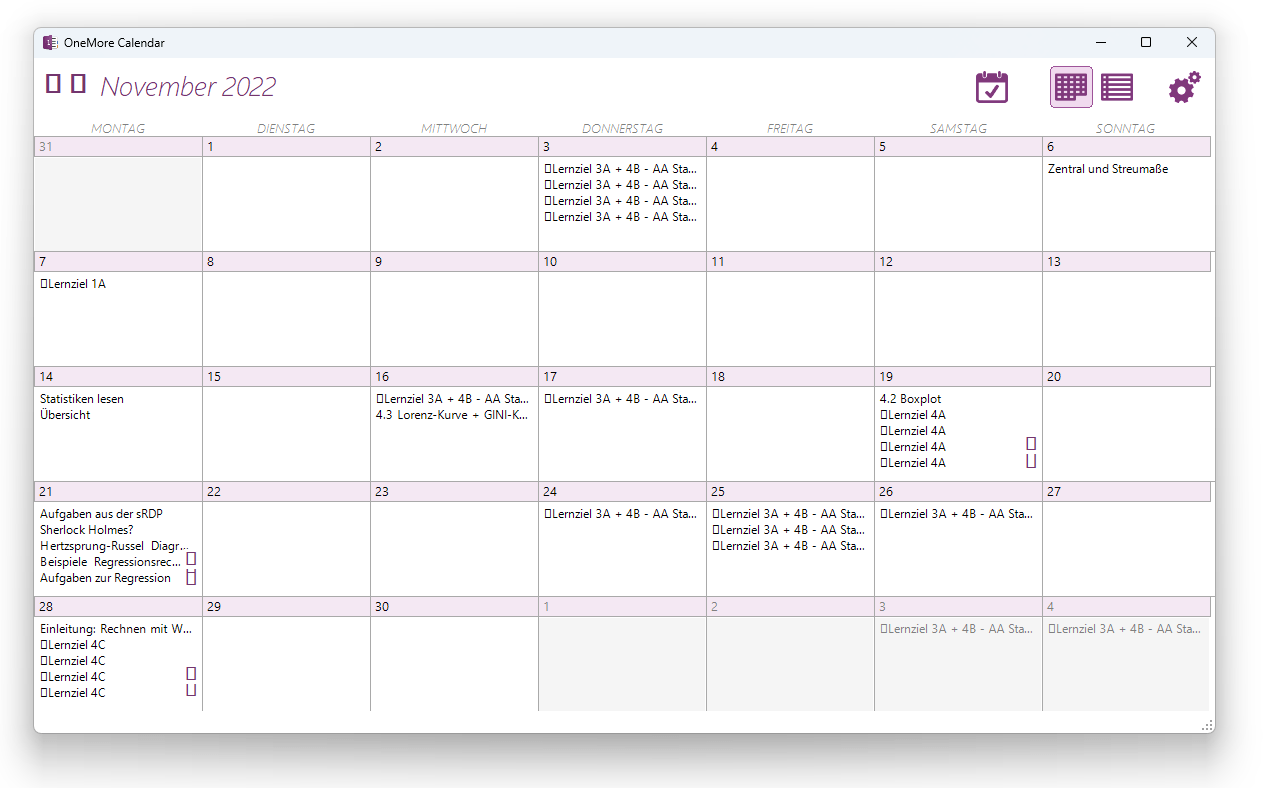 OneMore Calendar