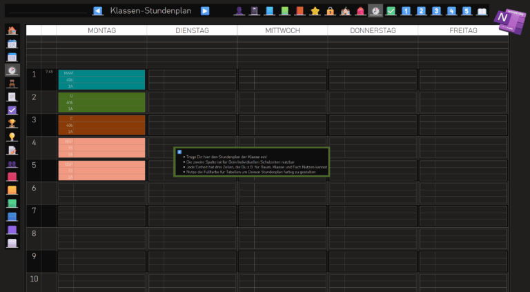Planer-Stundenplan dark